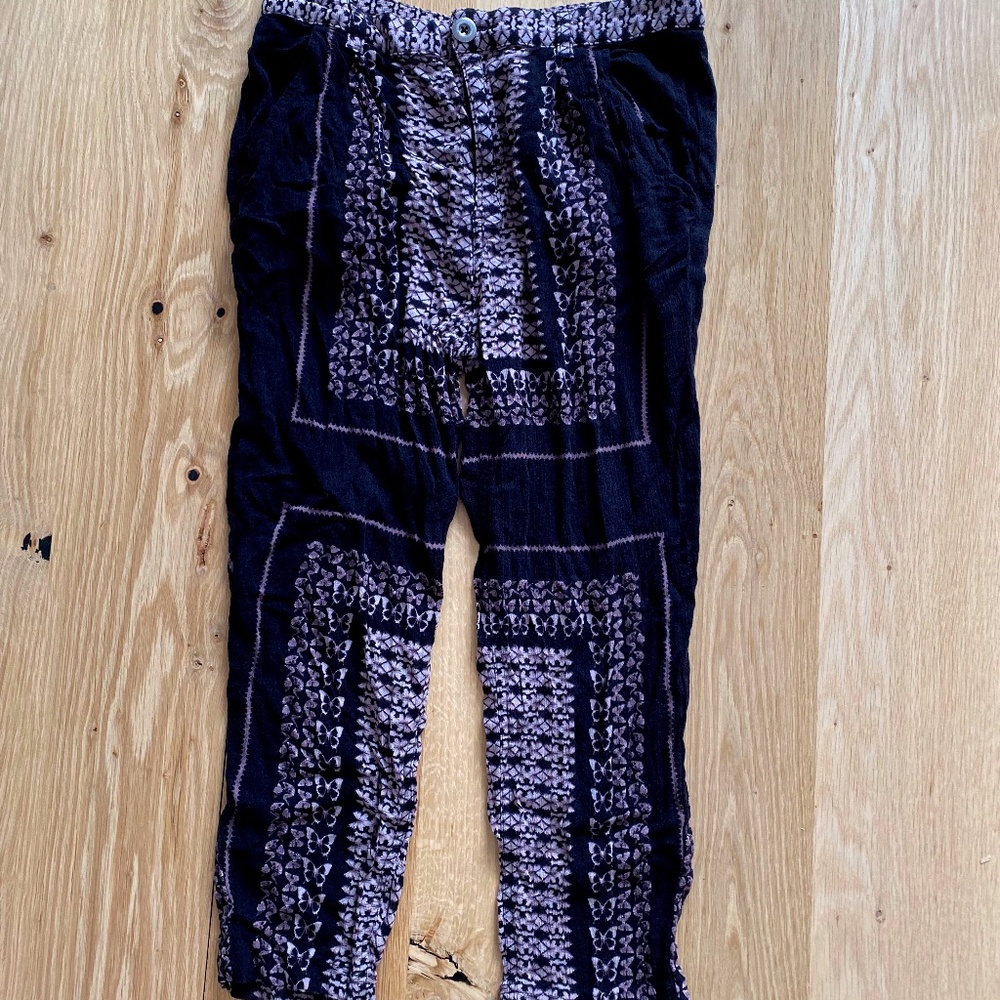 Free People Boho Pants with beautiful butterfly print